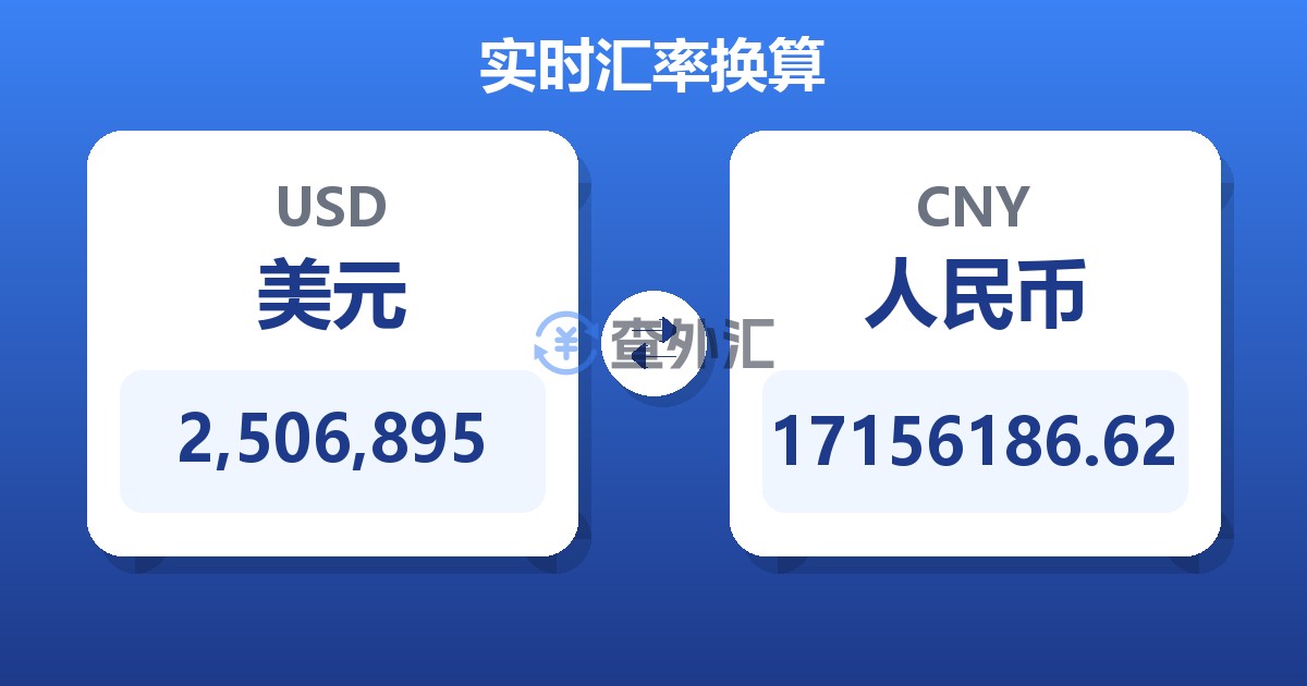 2,506,895美元兑人民币