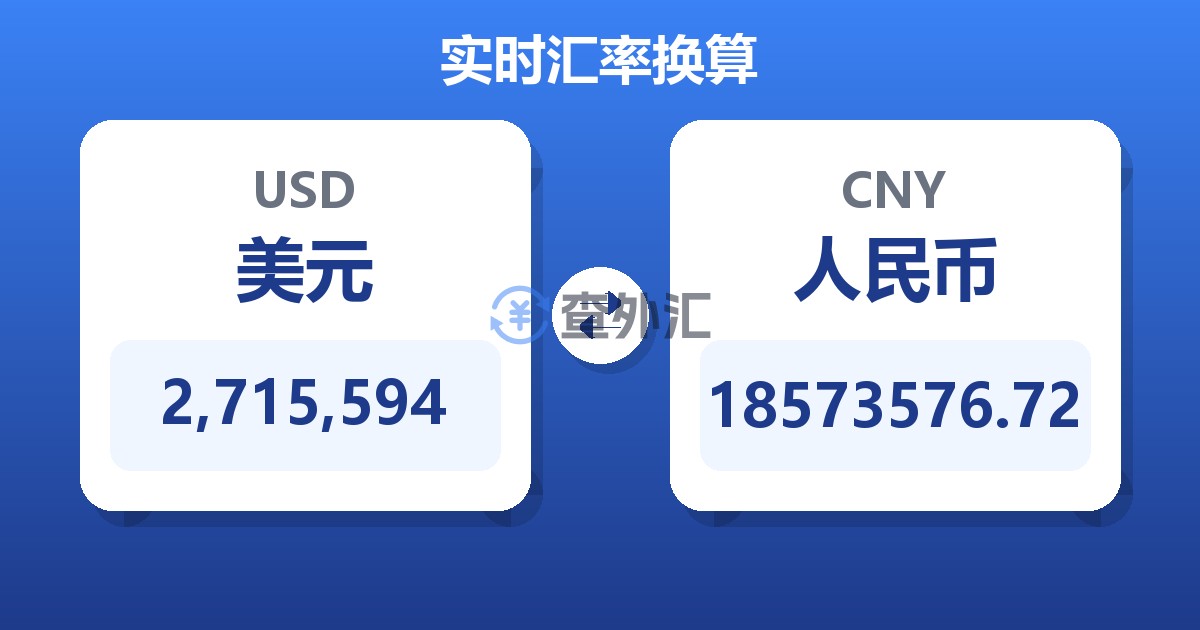 2,715,594美元兑人民币