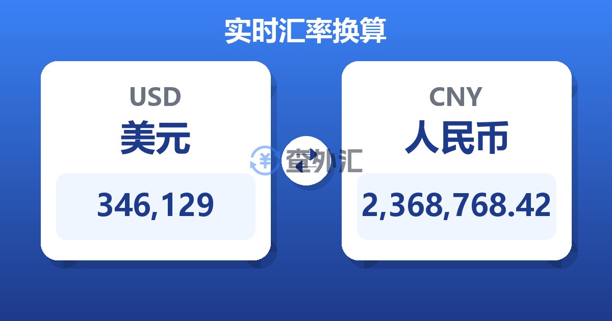 346,129美元兑人民币