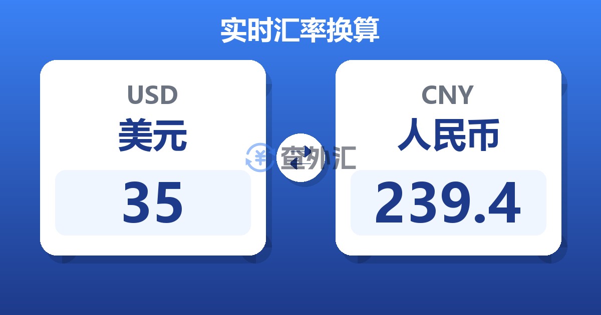 35美元兑人民币