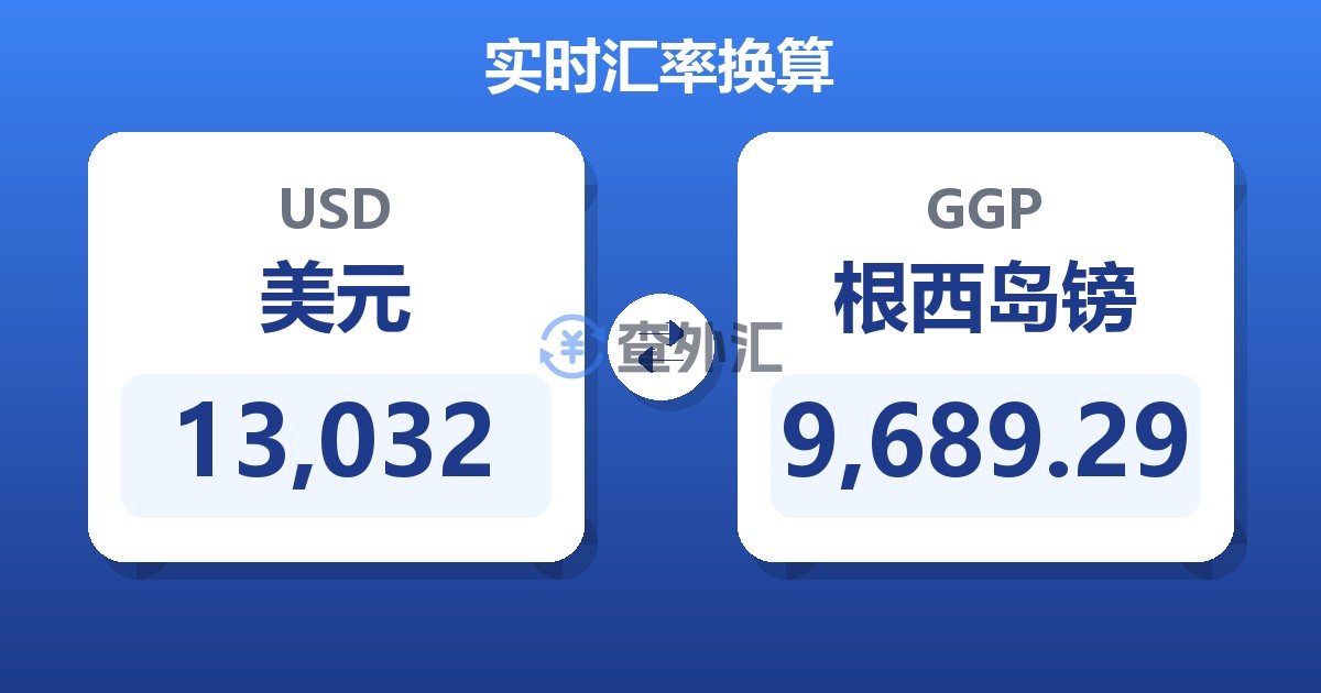 13,032美元兑根西岛镑
