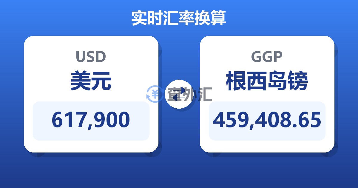 617,900美元兑根西岛镑