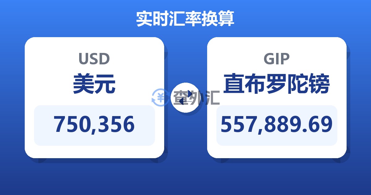 750,356美元兑直布罗陀镑