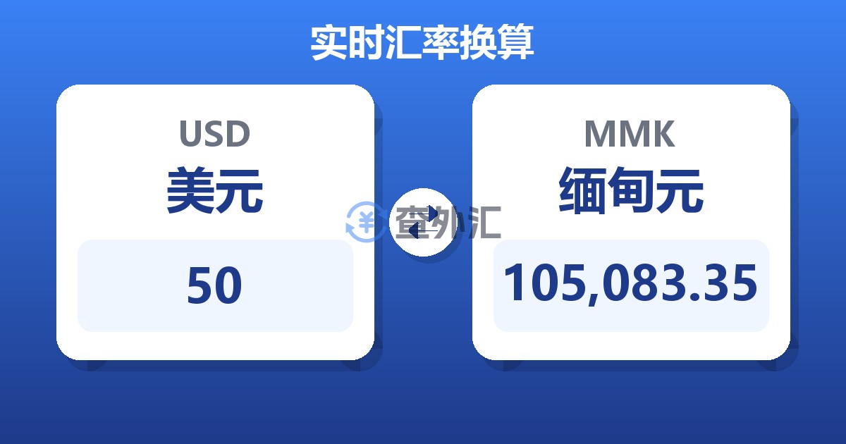 50美元兑缅甸元