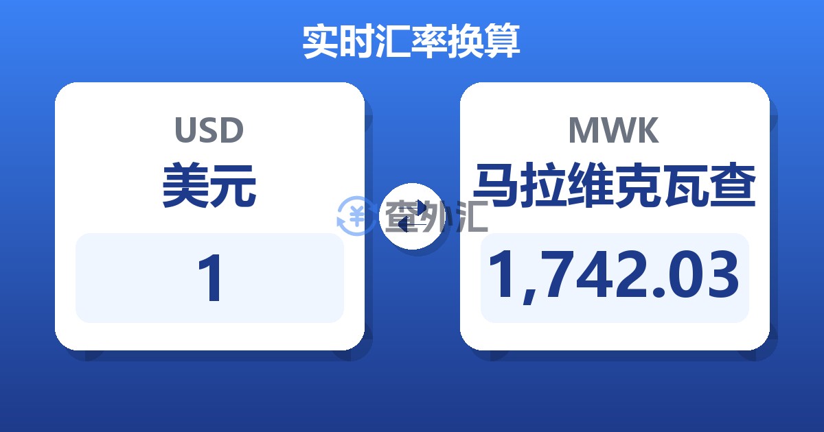 1美元兑马拉维克瓦查