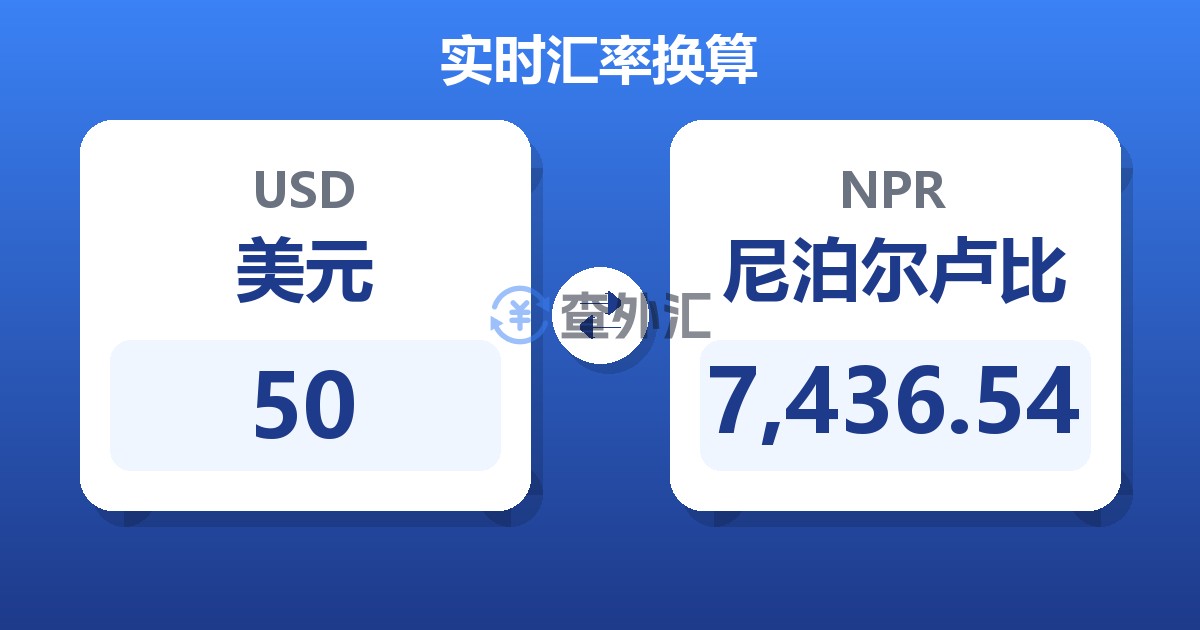 50美元兑尼泊尔卢比