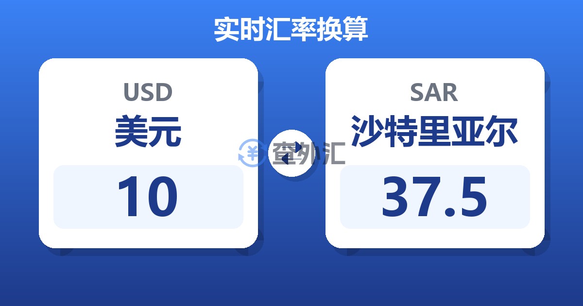 10美元兑沙特里亚尔