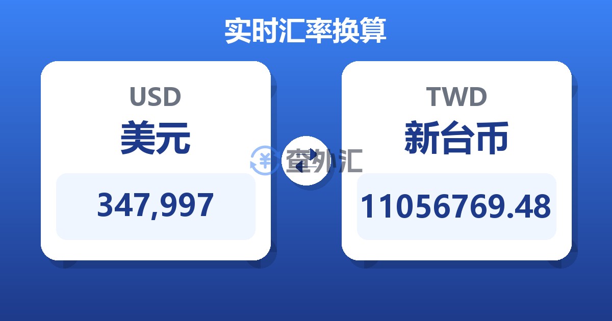 347,997美元兑新台币