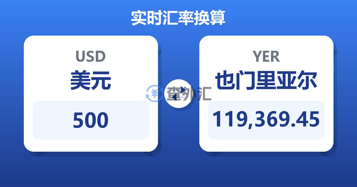 500美元兑也门里亚尔