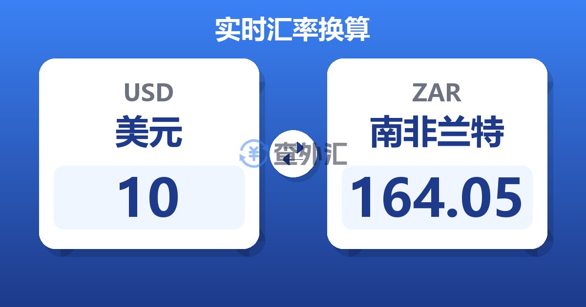 10美元兑南非兰特