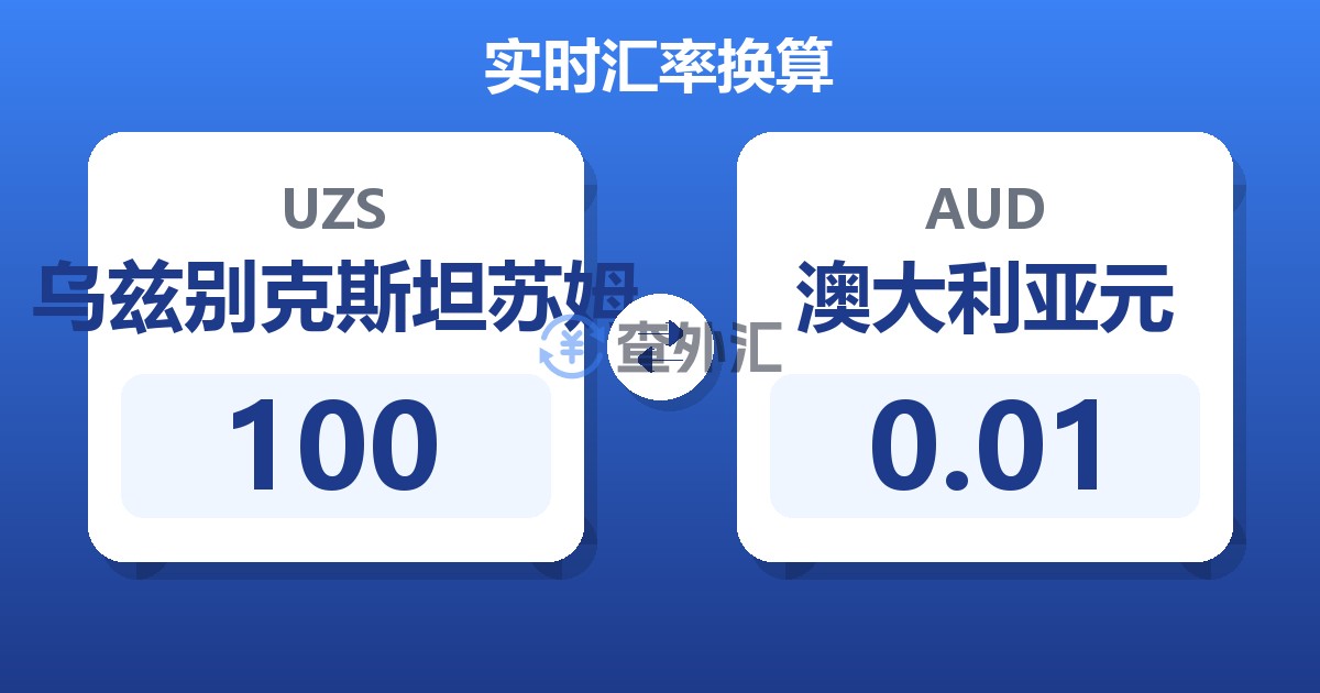 100乌兹别克斯坦苏姆兑澳大利亚元