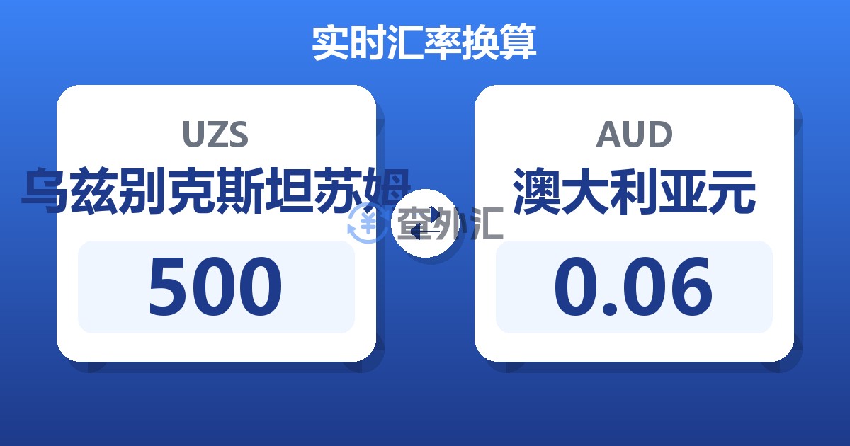 500乌兹别克斯坦苏姆兑澳大利亚元