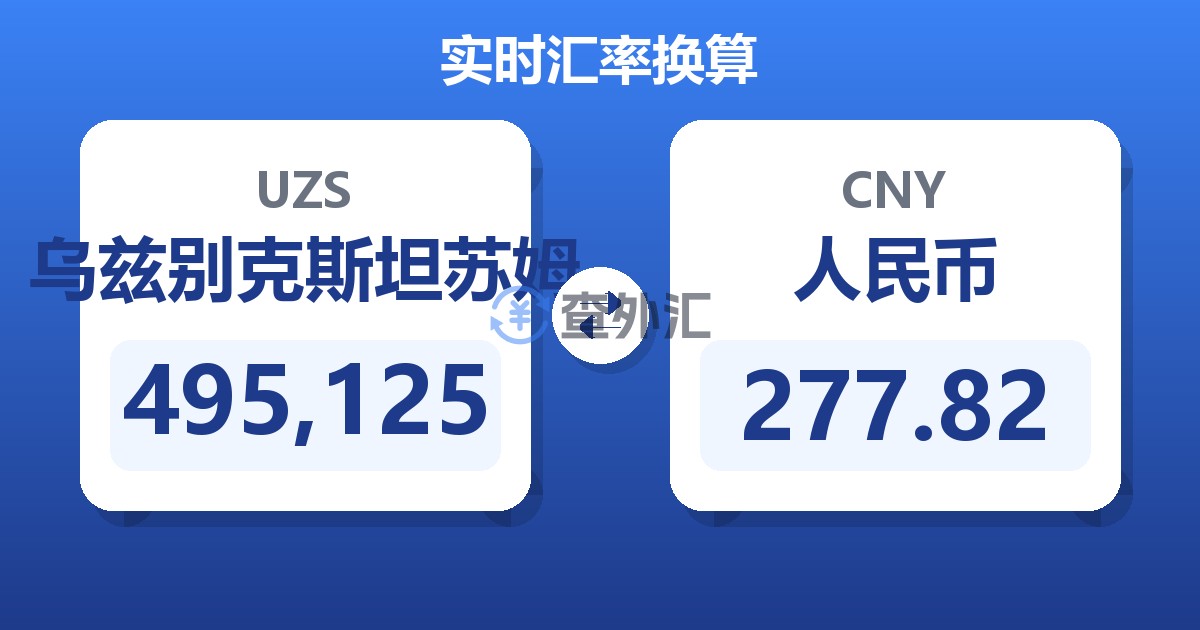 495,125乌兹别克斯坦苏姆兑人民币