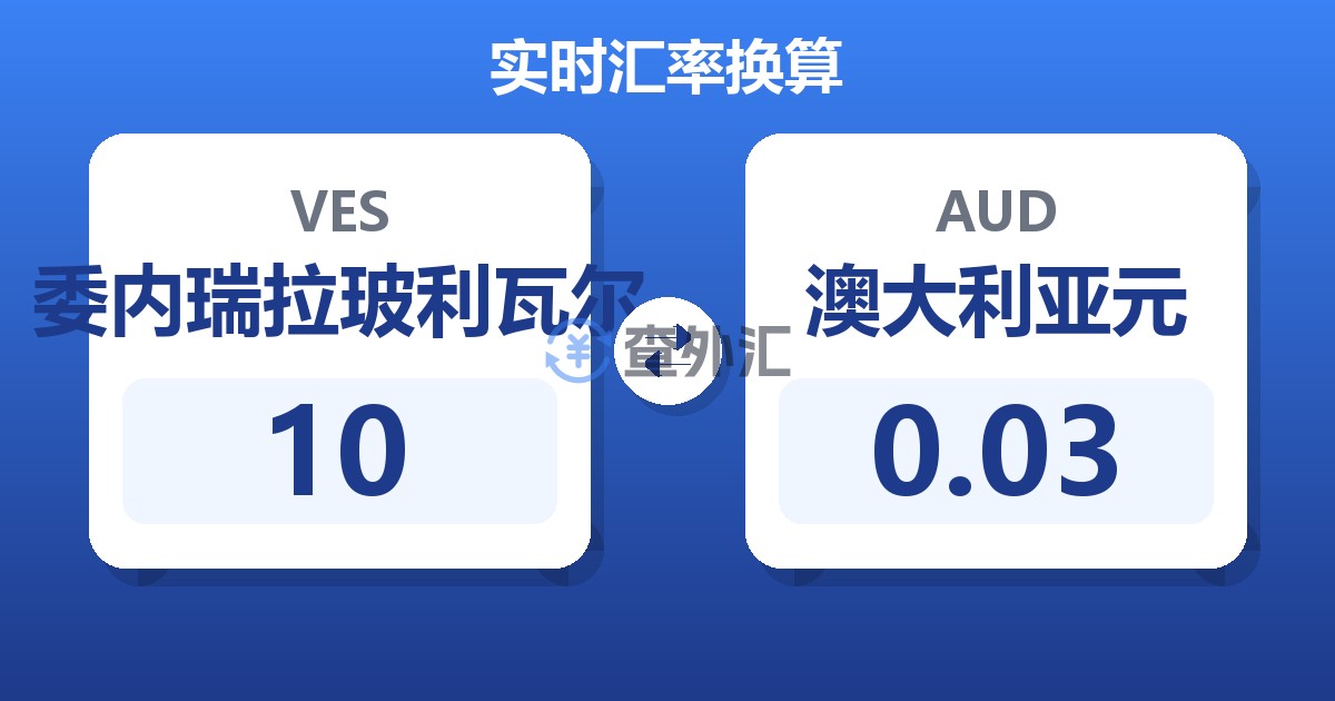 10委内瑞拉玻利瓦尔兑澳大利亚元