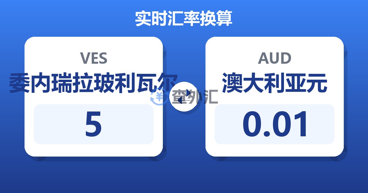 5委内瑞拉玻利瓦尔兑澳大利亚元