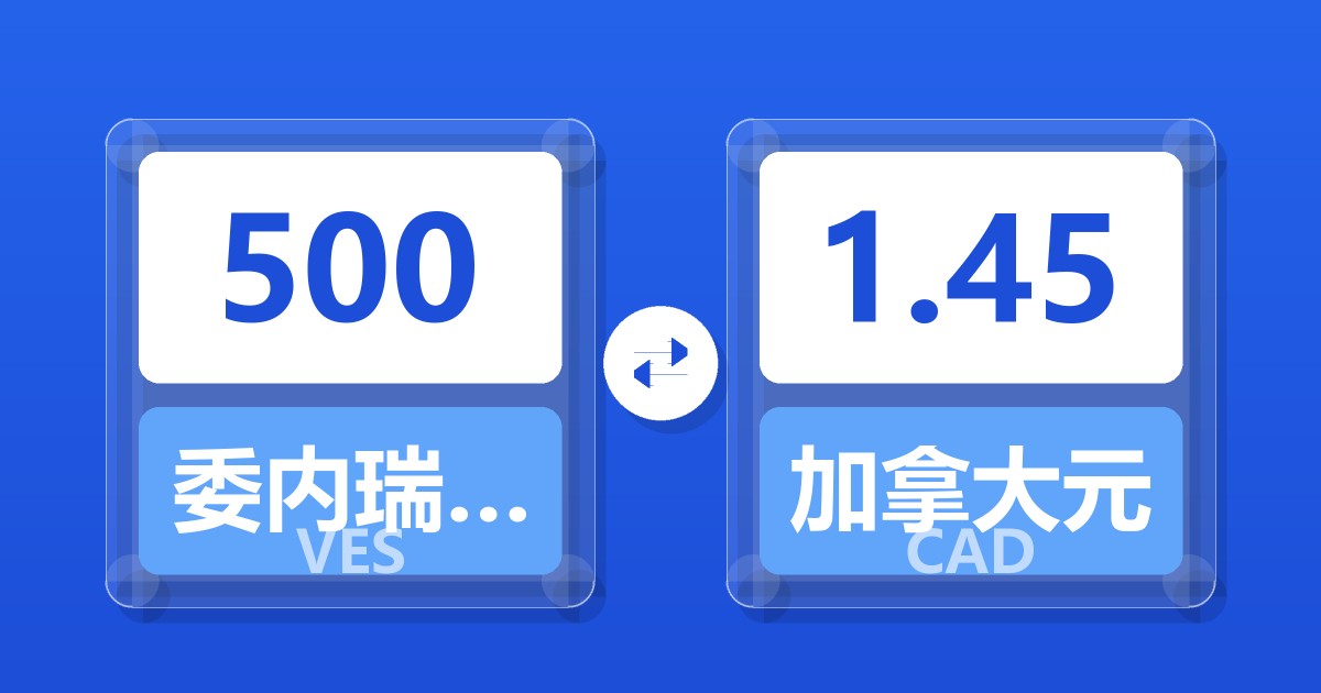 500委内瑞拉玻利瓦尔兑加拿大元
