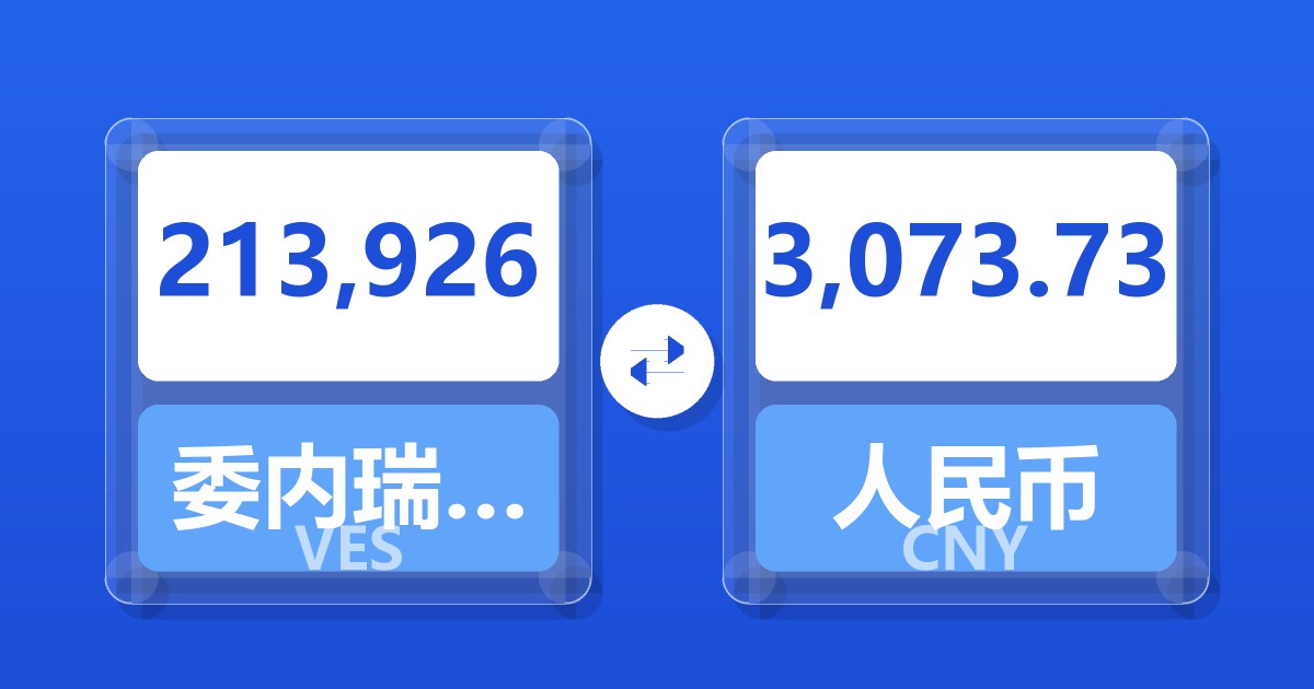 213,926委内瑞拉玻利瓦尔兑人民币