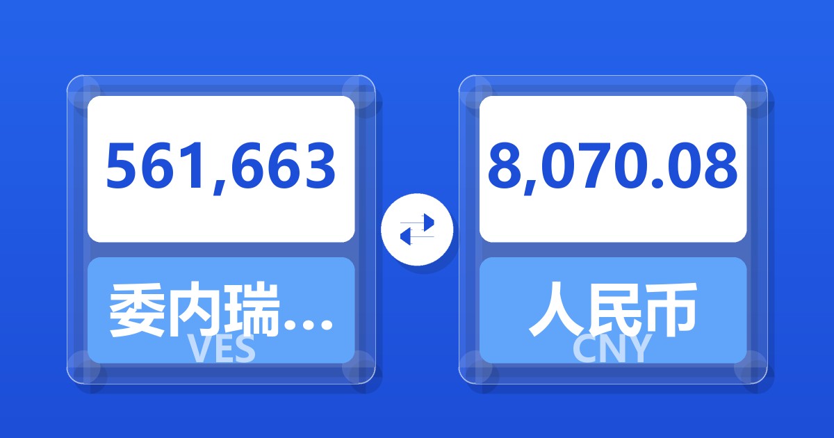 561,663委内瑞拉玻利瓦尔兑人民币