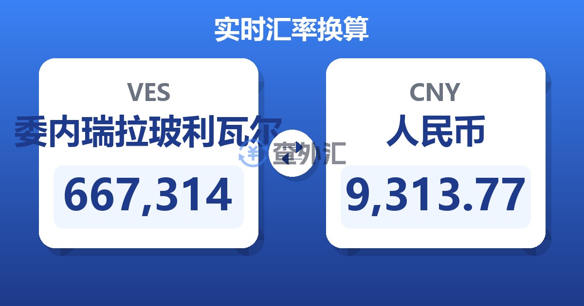 667,314委内瑞拉玻利瓦尔兑人民币