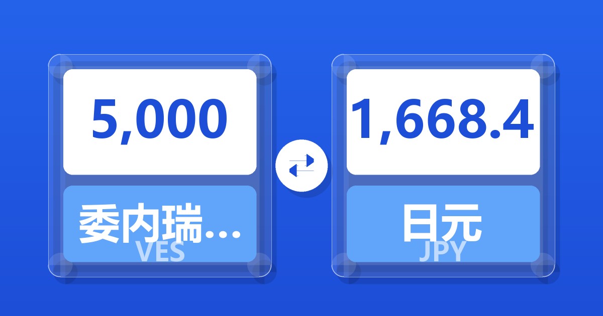 5,000委内瑞拉玻利瓦尔兑日元