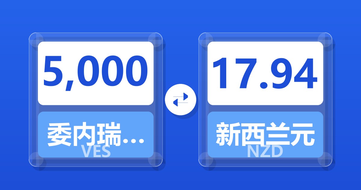 5,000委内瑞拉玻利瓦尔兑新西兰元