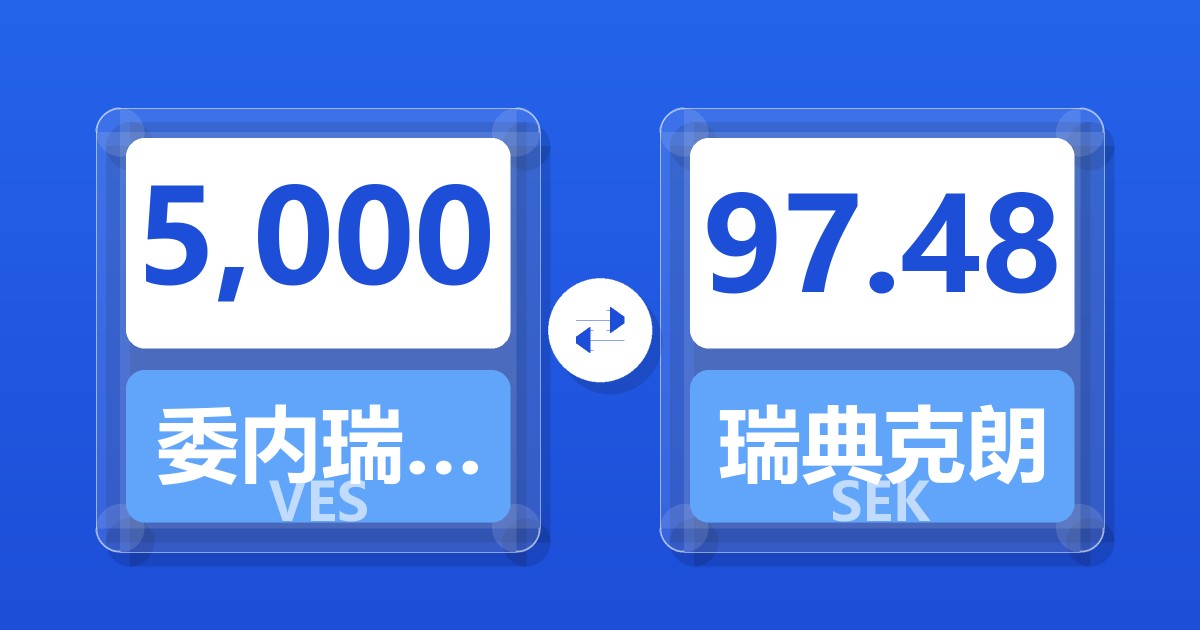 5,000委内瑞拉玻利瓦尔兑瑞典克朗