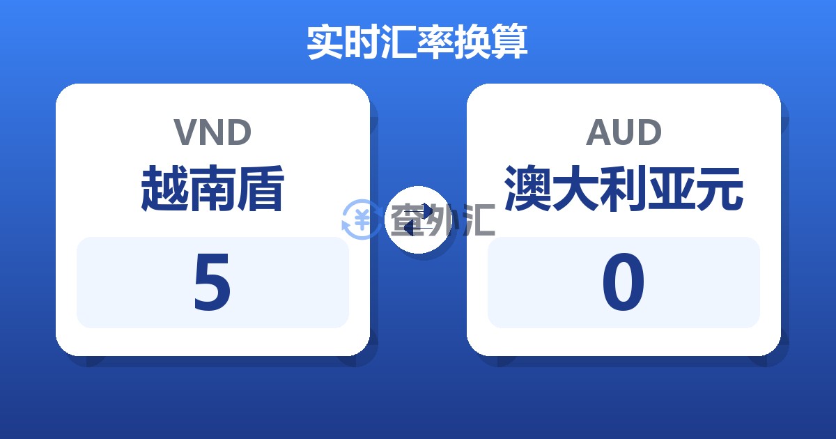 5越南盾兑澳大利亚元