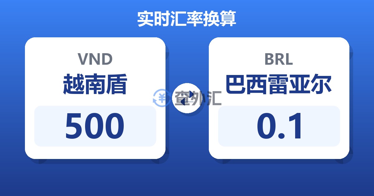 500越南盾兑巴西雷亚尔
