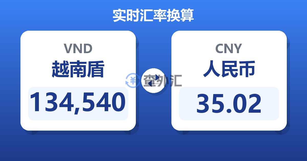 134,540越南盾兑人民币