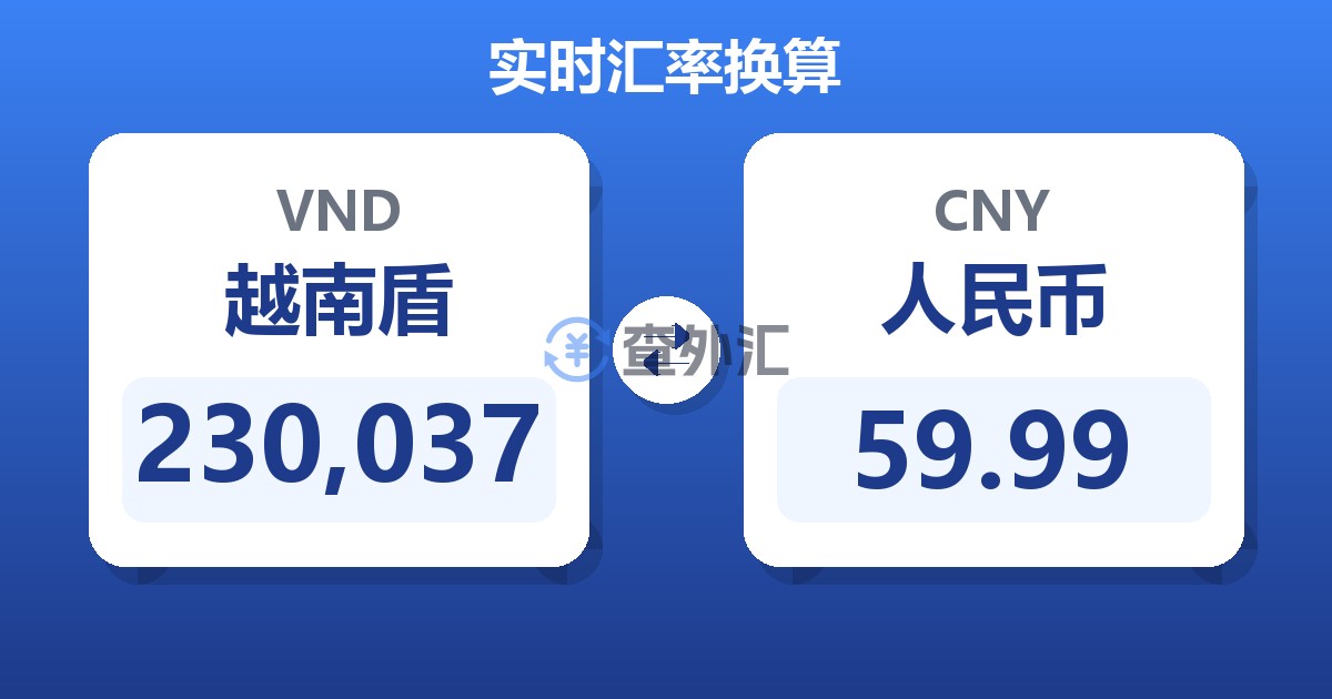 230,037越南盾兑人民币