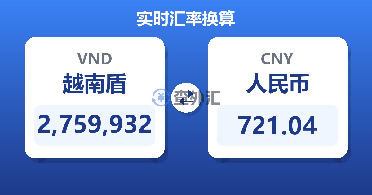2,759,932越南盾兑人民币