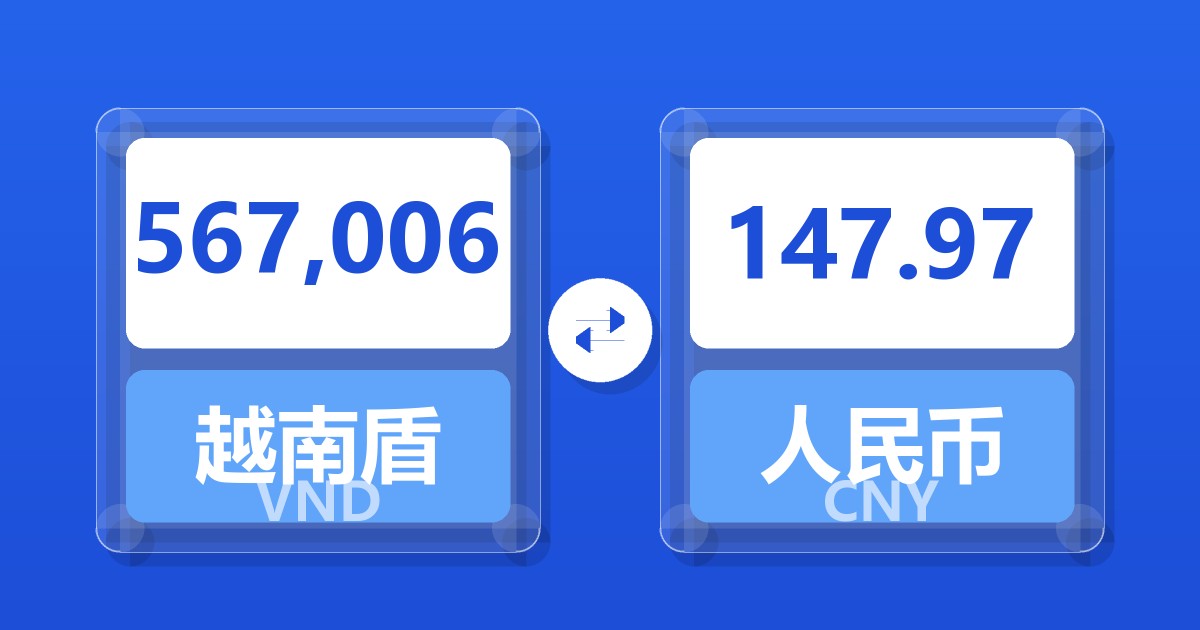 567,006越南盾兑人民币