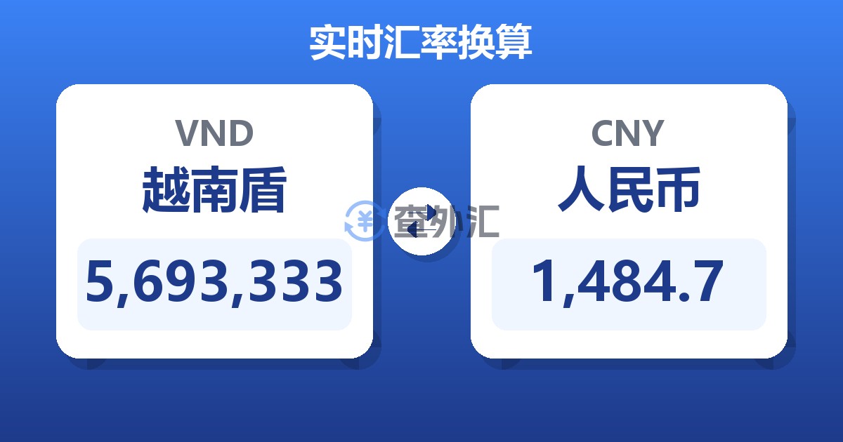 5,693,333越南盾兑人民币