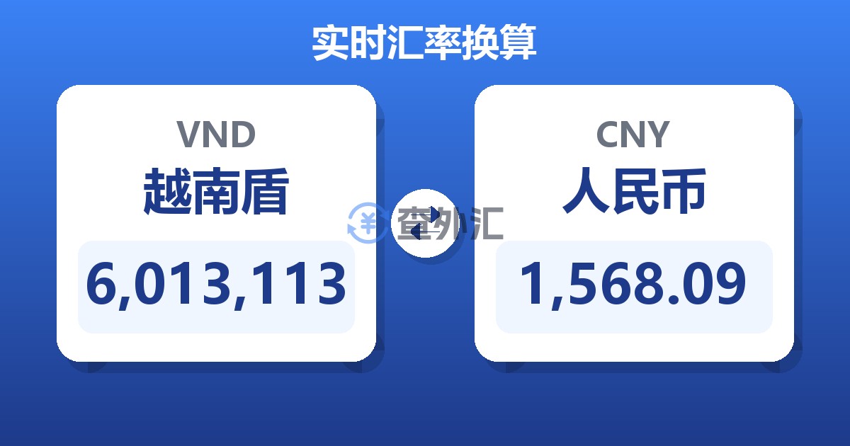6,013,113越南盾兑人民币