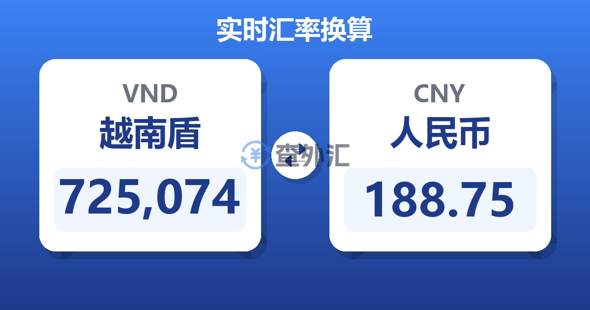 725,074越南盾兑人民币