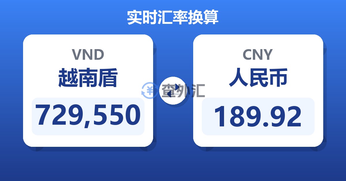 729,550越南盾兑人民币