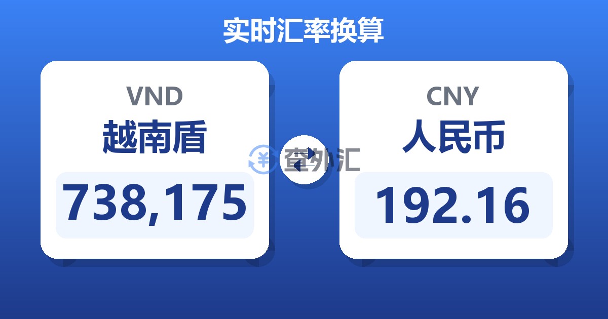 738,175越南盾兑人民币