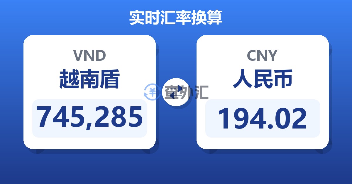 745,285越南盾兑人民币