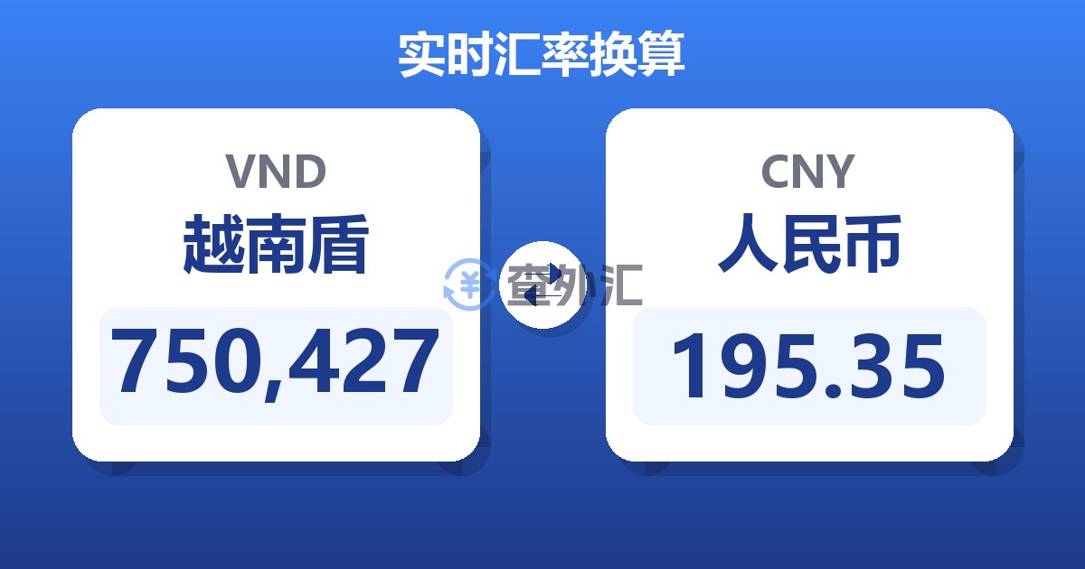 750,427越南盾兑人民币