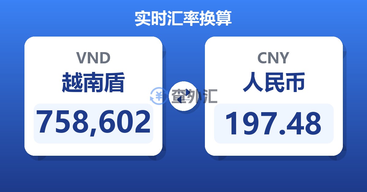 758,602越南盾兑人民币