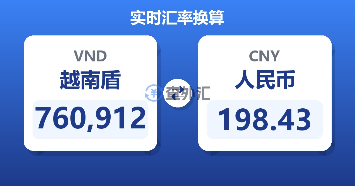 760,912越南盾兑人民币