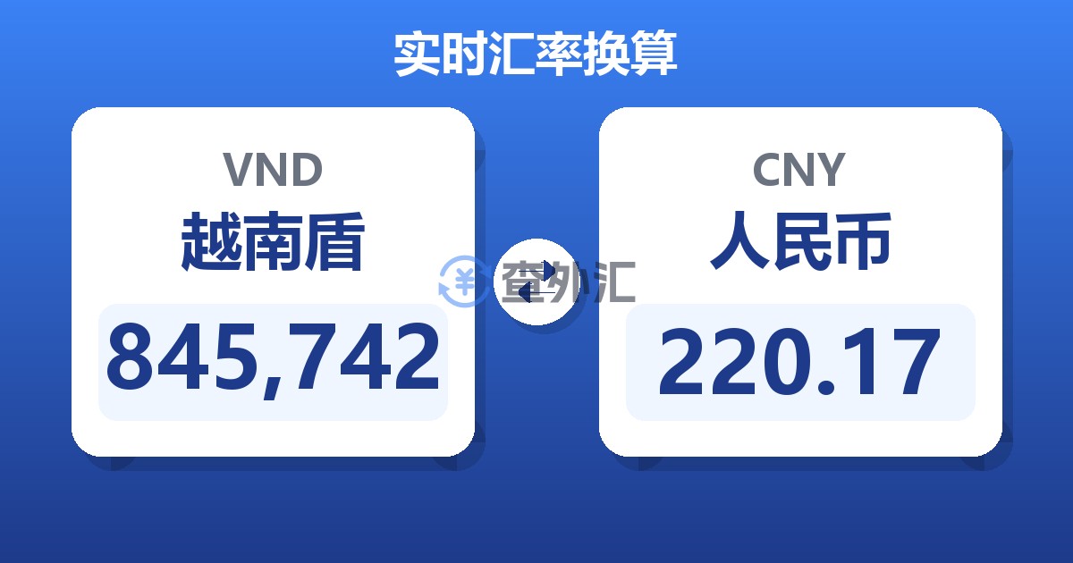845,742越南盾兑人民币