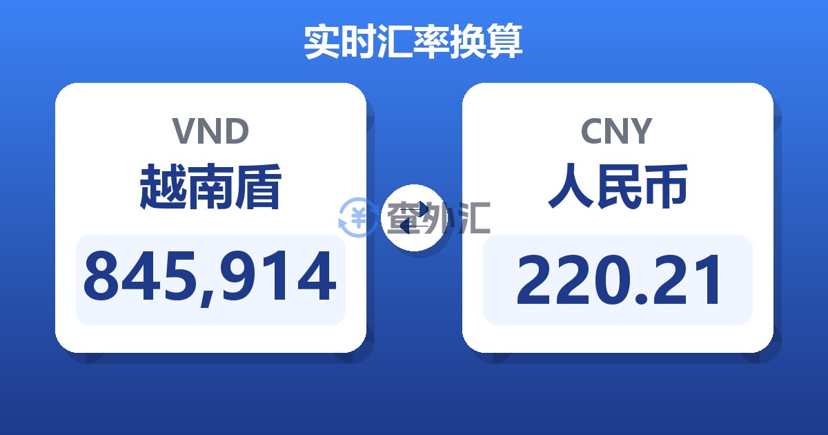 845,914越南盾兑人民币