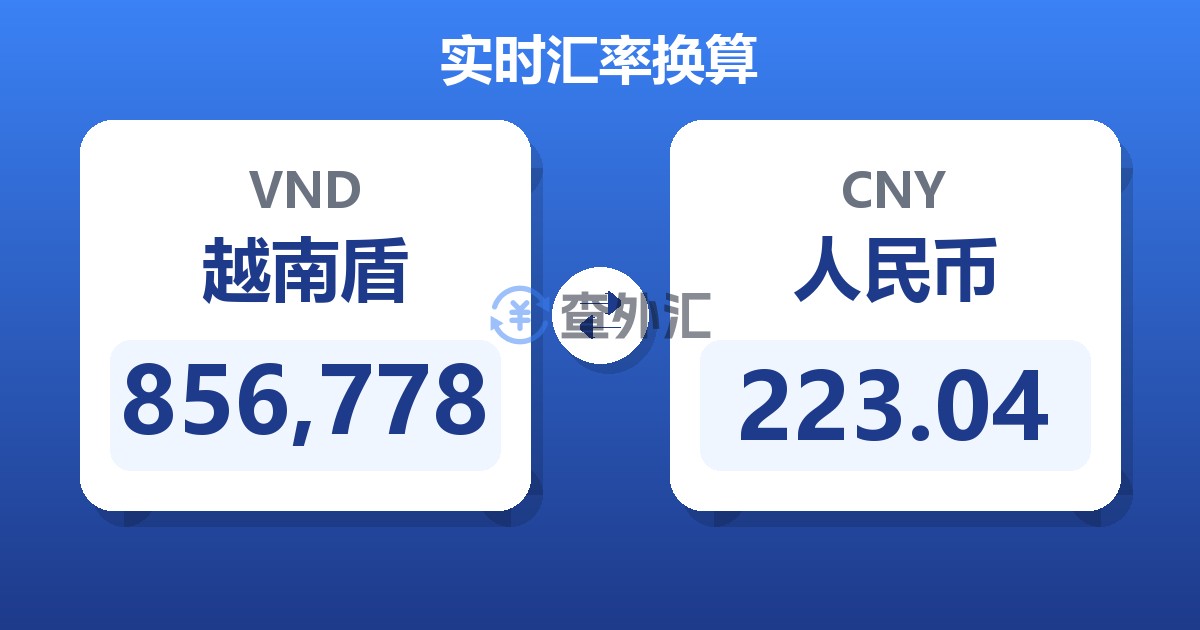 856,778越南盾兑人民币