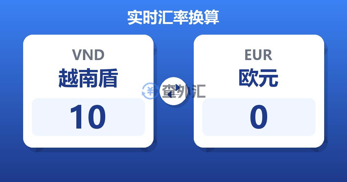 10越南盾兑欧元