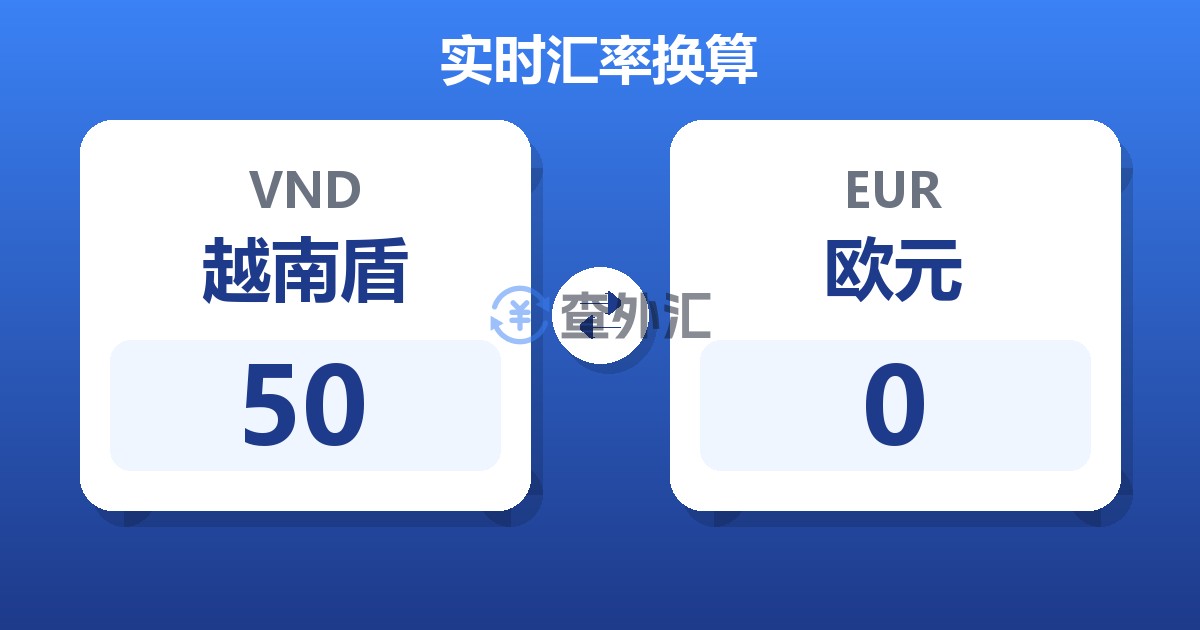 50越南盾兑欧元