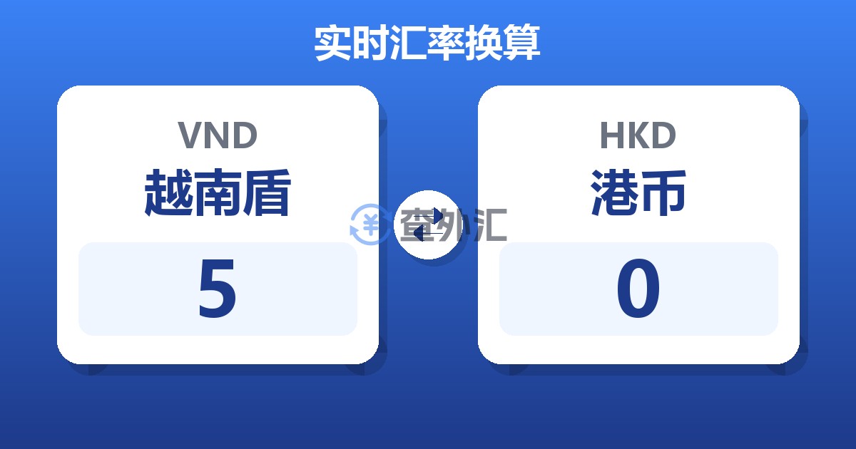 5越南盾兑港币