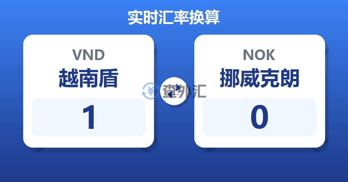 1越南盾兑挪威克朗