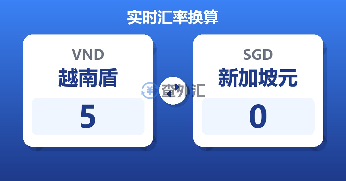 5越南盾兑新加坡元