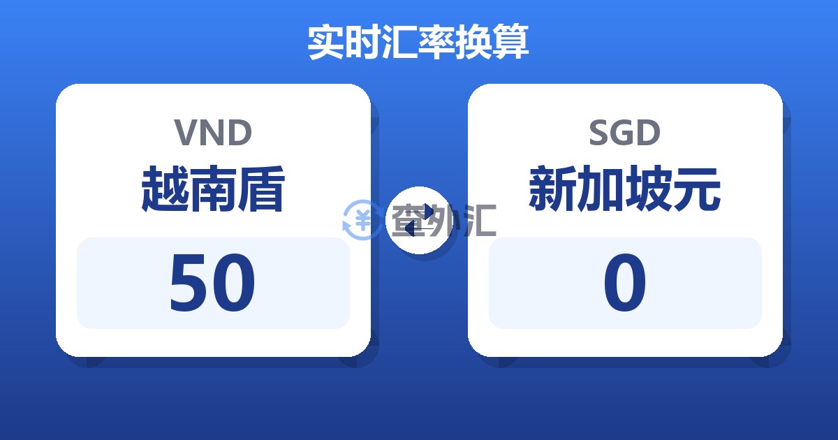 50越南盾兑新加坡元